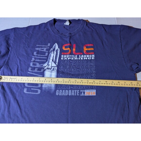 NASA Go Vertical tee shirt unisex Blue Shuttle Launch Graduate 2010 Size XL - Picture 5 of 7
